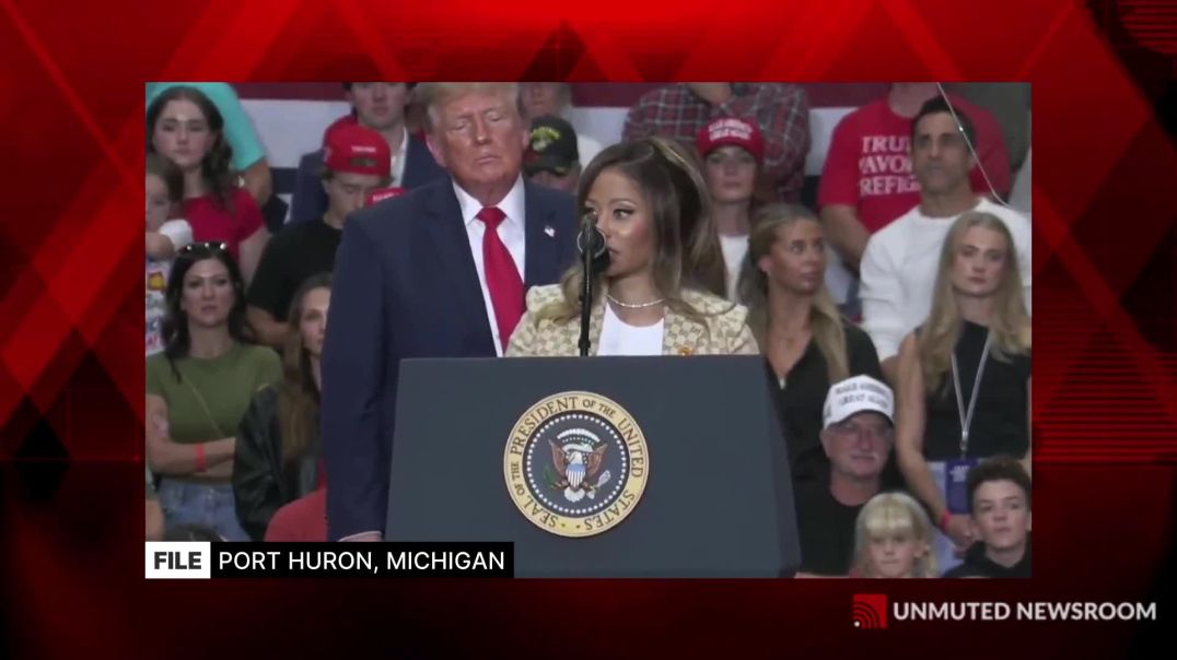 FILE - Nicki Minaj Speaks a Trump Rally